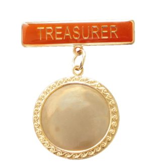Red Treasurer Badge & Centre Holder