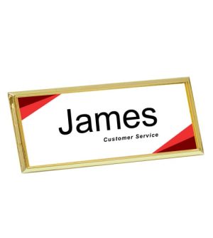 Straight Rectangle Badge - Small Gold