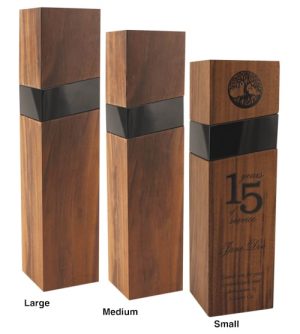 Alternative view of Walnut Wood Block - Black Crystal