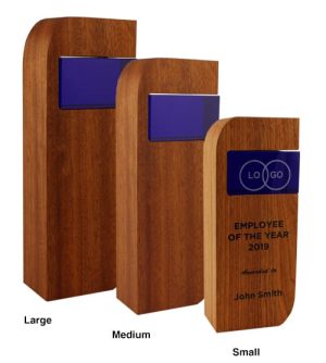 Alternative view of Walnut Wood Block - Blue Crystal