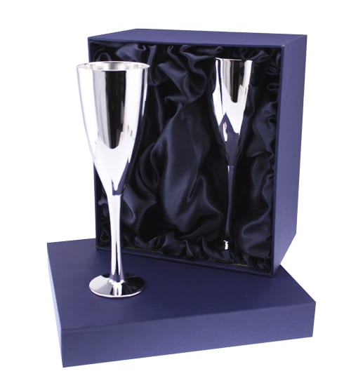 Silver Plated Champagne Flute - Pair