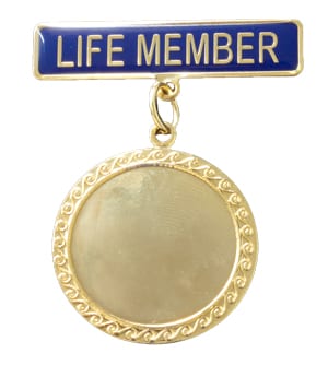 Blue Life Member Badge & Centre Holder